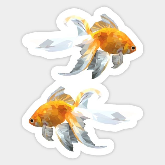 Lowpoly veiltail goldfish Sticker by LightningDesigns